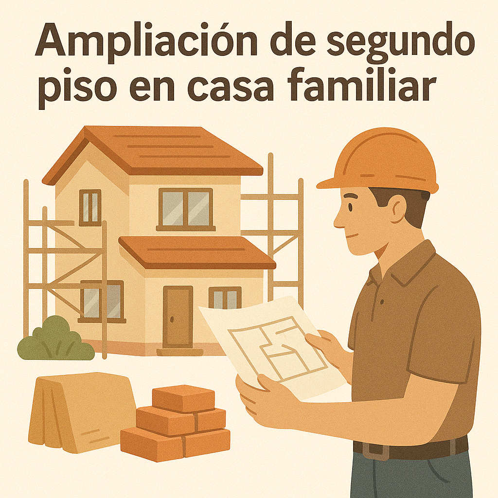 Ampliación de segundo piso en casa familiar