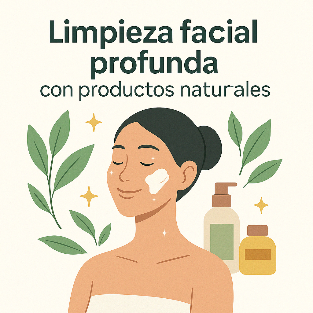 Limpieza facial profunda con productos naturales