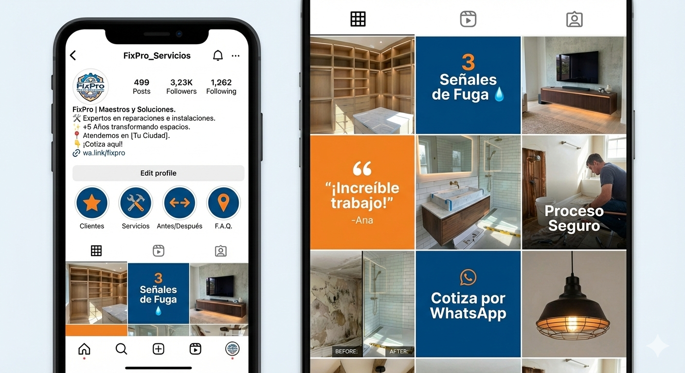 Reordenamiento de Instagram para pyme de servicios