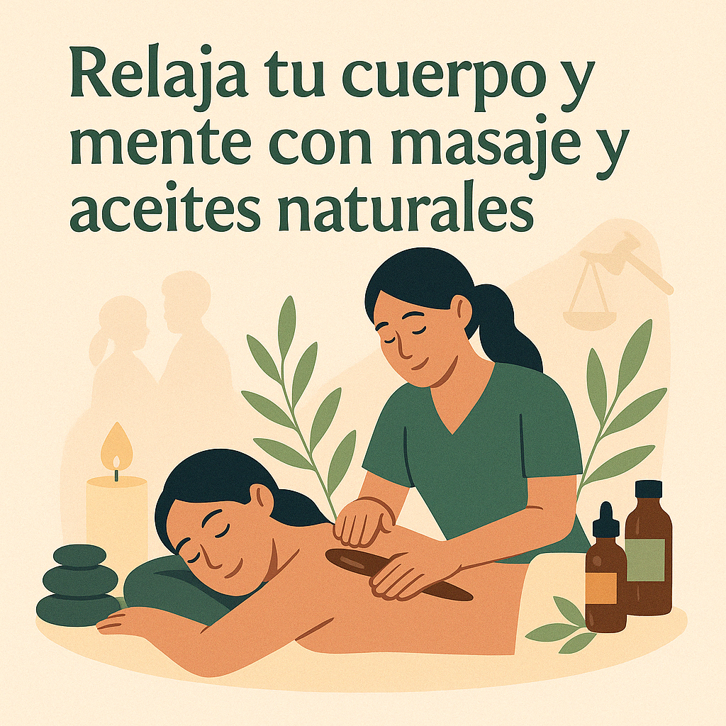 Masaje de relajación con aceites naturales